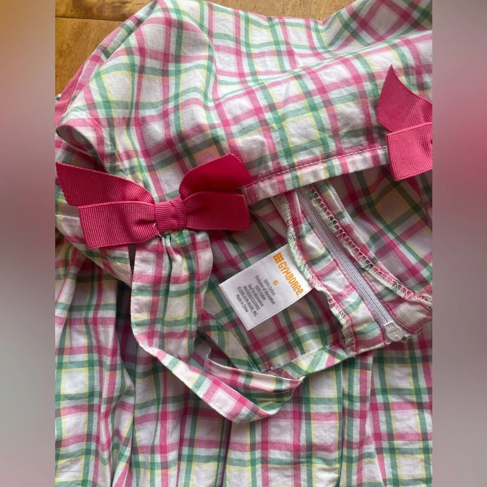 Bundle 2 NWT Gymboree girl dress sundress cotton sz 6 plaid polka empire waist